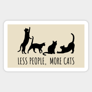 Minimalist Black Cat Silhouette Magnet